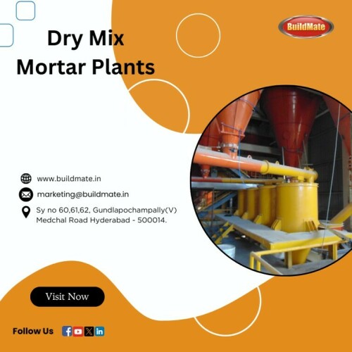 Buildmate delivers high-quality dry mix mortar plants featuring advanced technology and dependable solutions. Their efficient production systems guarantee top performance and durability. Opt for Buildmate for unmatched quality, innovation, and outstanding service in dry mix mortar plant manufacturing, perfect for construction projects needing consistent and reliable mortar mixes.

https://www.buildmate.in/dry-mix-plants