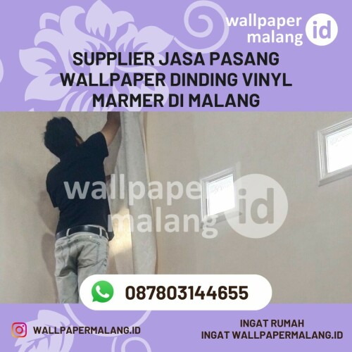 supplier jasa pasang wallpaper dinding vinyl marmer di malang