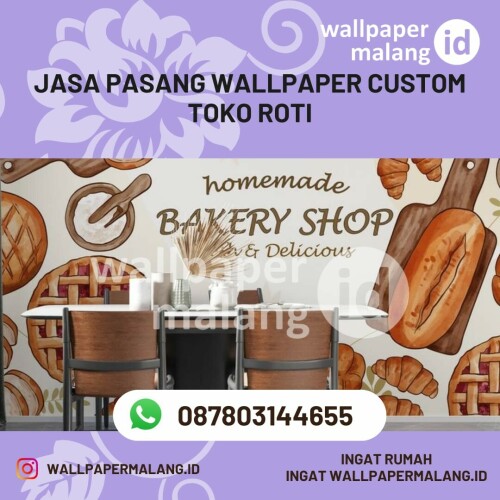 Jasa pasang wallpaper custom toko roti