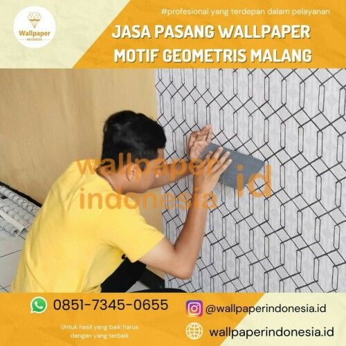 Jasa Pasang Wallpaper Motif Geometris Malang