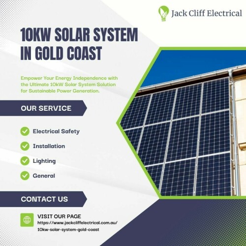 Experience the brilliance of sustainable energy with our cutting-edge 10kW solar system in Gold Coast. Harness the abundant sunlight to power your home efficiently, contributing to both eco-friendliness and long-term savings. Discover a brighter, greener future with our state-of-the-art solar solutions tailored for Gold Coast residents.

Visit: https://www.jackcliffelectrical.com.au/10kw-solar-system-gold-coast
